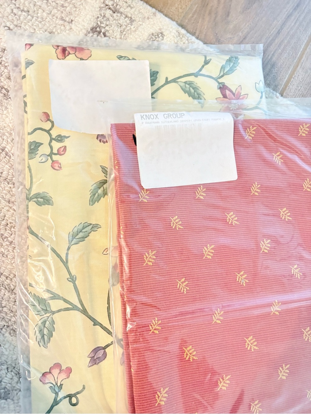 NOS Knox Group Braemore Designer Floral Upholstery Drapery Fabric Yellow Cottage